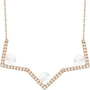 NWT Swarovski Edify Clear Crystal/Pearl Rose Gold